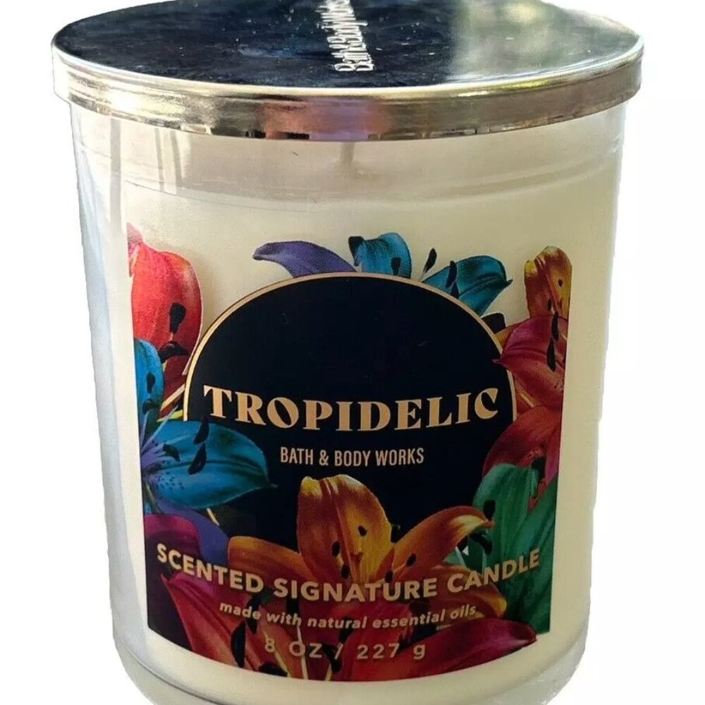 NEW Bath & Body Works TROPIDELIC Single Wick Candle 8 oz GIFT Summer Tro…